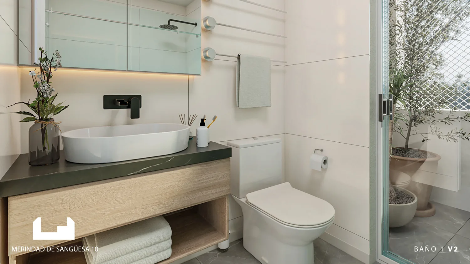 Promoción Merindad de Sangüesa en Burlada. Vivienda 2, Baño 1.