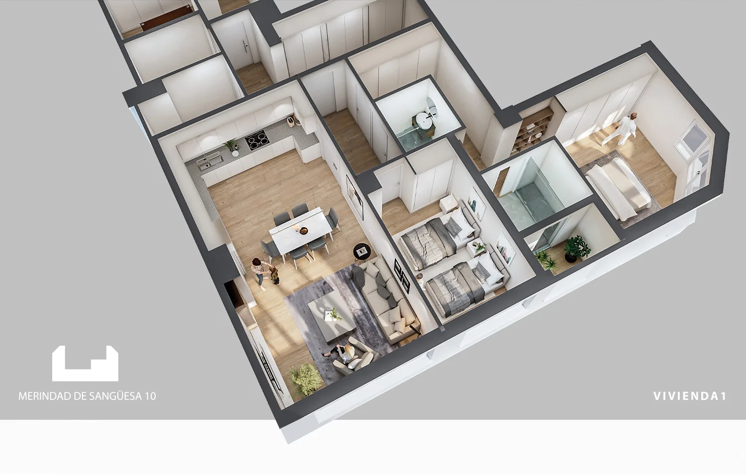 Promoción Merindad de Sangüesa en Burlada. Vivienda 1.