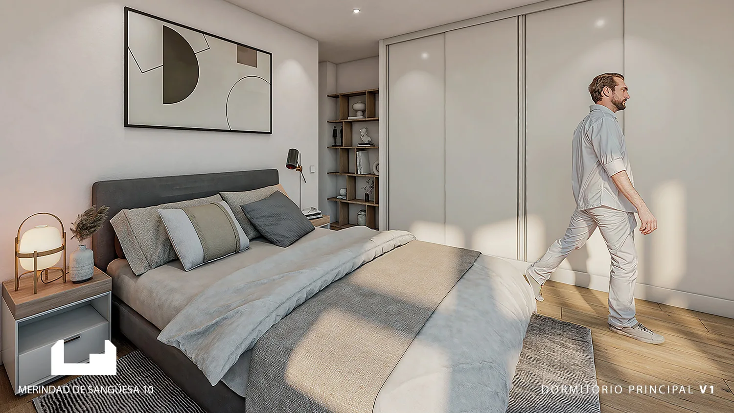 Promoción Merindad de Sangüesa en Burlada. Vivienda 1, Dormitorio principal.