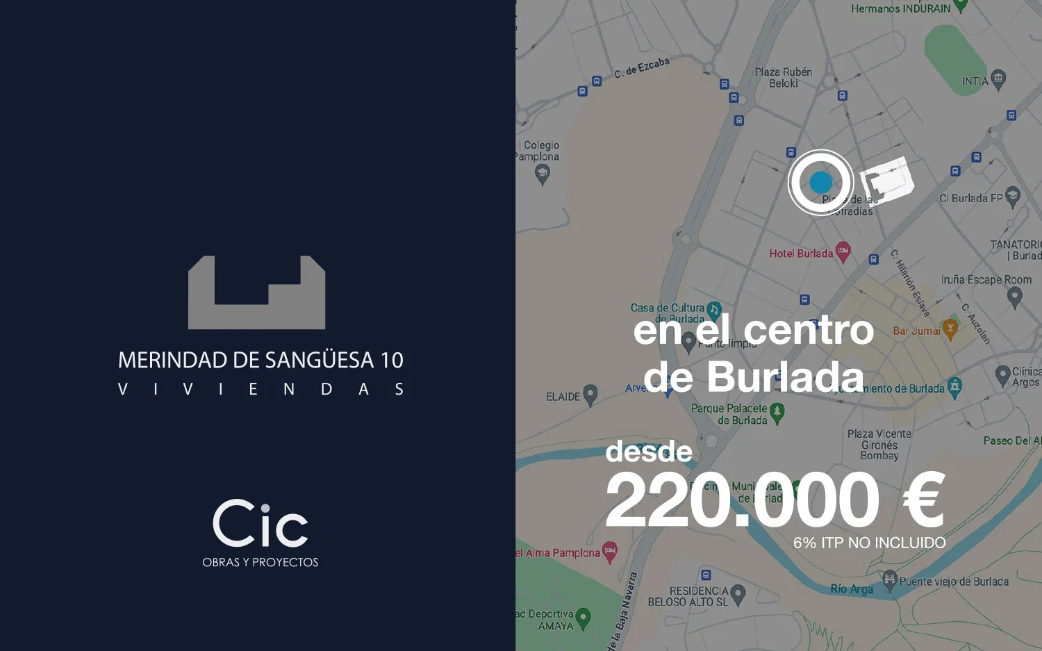 Promoción de 2 únicas viviendas en el centro de Burlada.