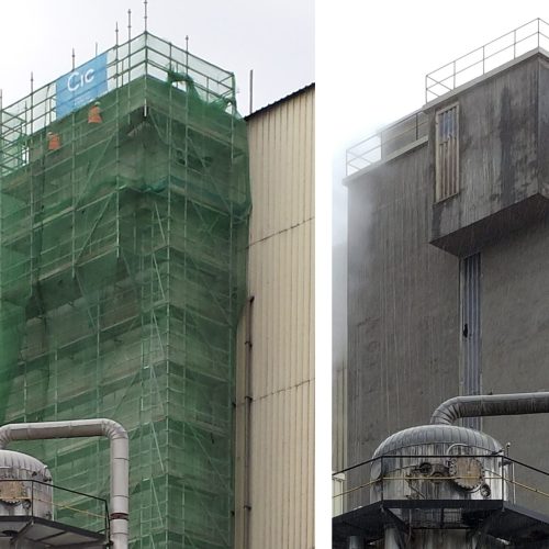 Proyecto de Rehabilitación de fachada y tejado para la empresa Smurfit Kappa en Sangüesa (Navarra)